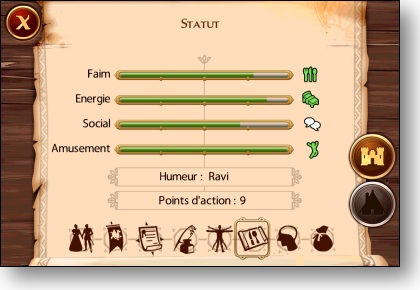 Sims Medieval Iphone - Statut du personnage